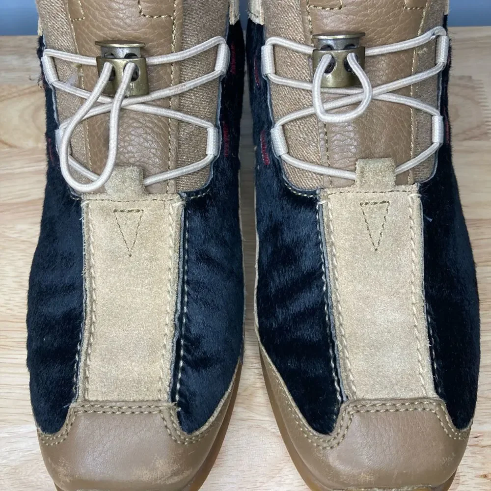 Tecnica, Vintage Italian Pony Hair & Leather Ankle Bootie Sneakers Women’s 36 EU - Picture 11 of 12